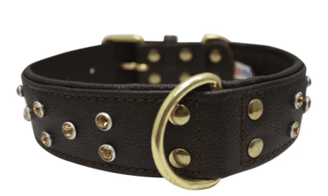 Athens Dog Collar by Angel Rhinestone Collar, 24" X 1.5", Chocolate Brown